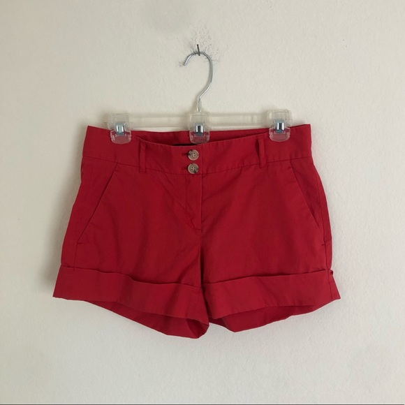 Theory Pants - Theory Bright Red Cuffed Hammish Khaki Shorts